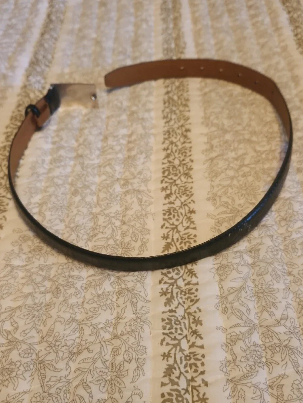 Ralph Lauren Leather Belt with Silver-tone Buckle - Black